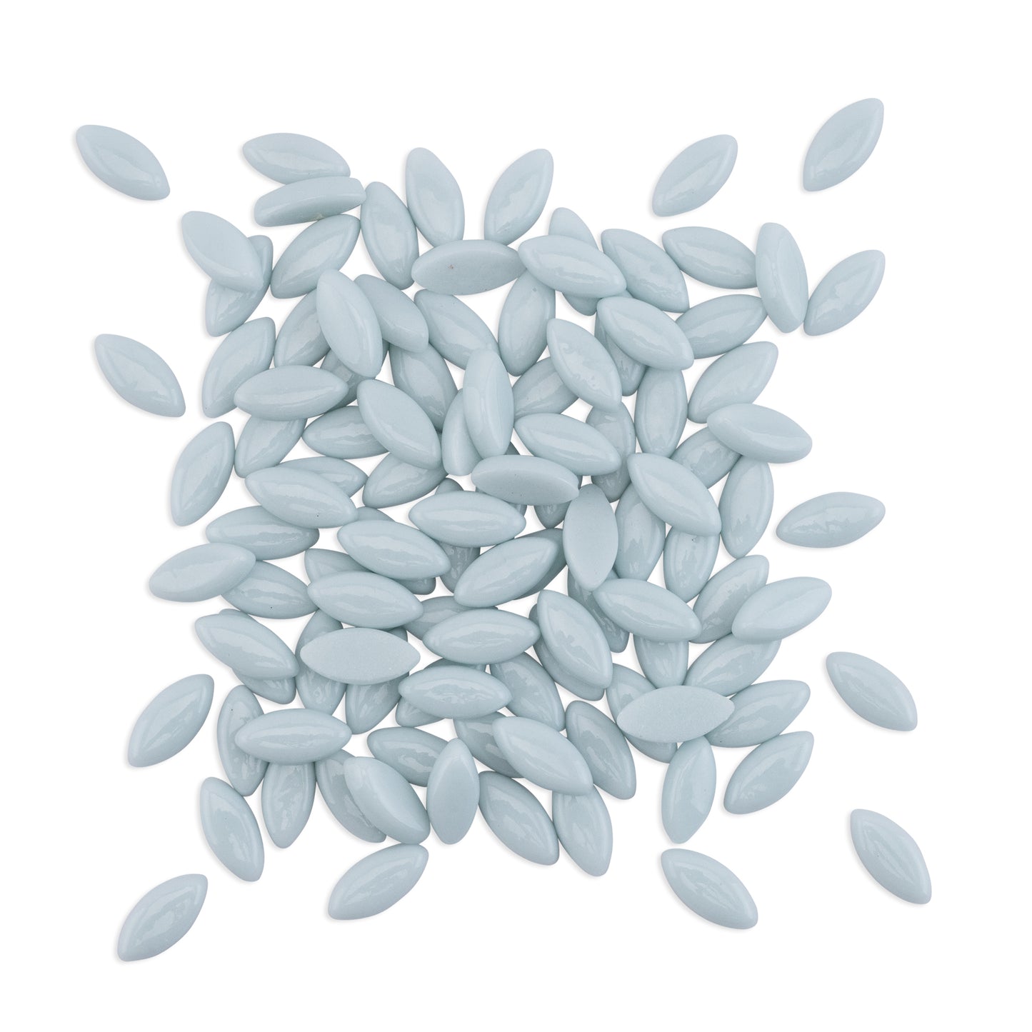Eggshell Blue Leaf Petal Shaped Mosaic Tiles 250g