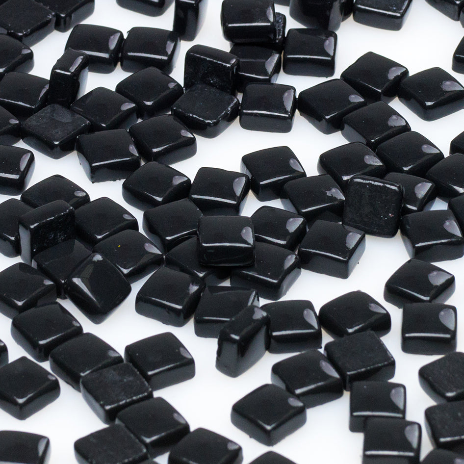 Black Glass Blocks Black Mosaic Tiles 250g