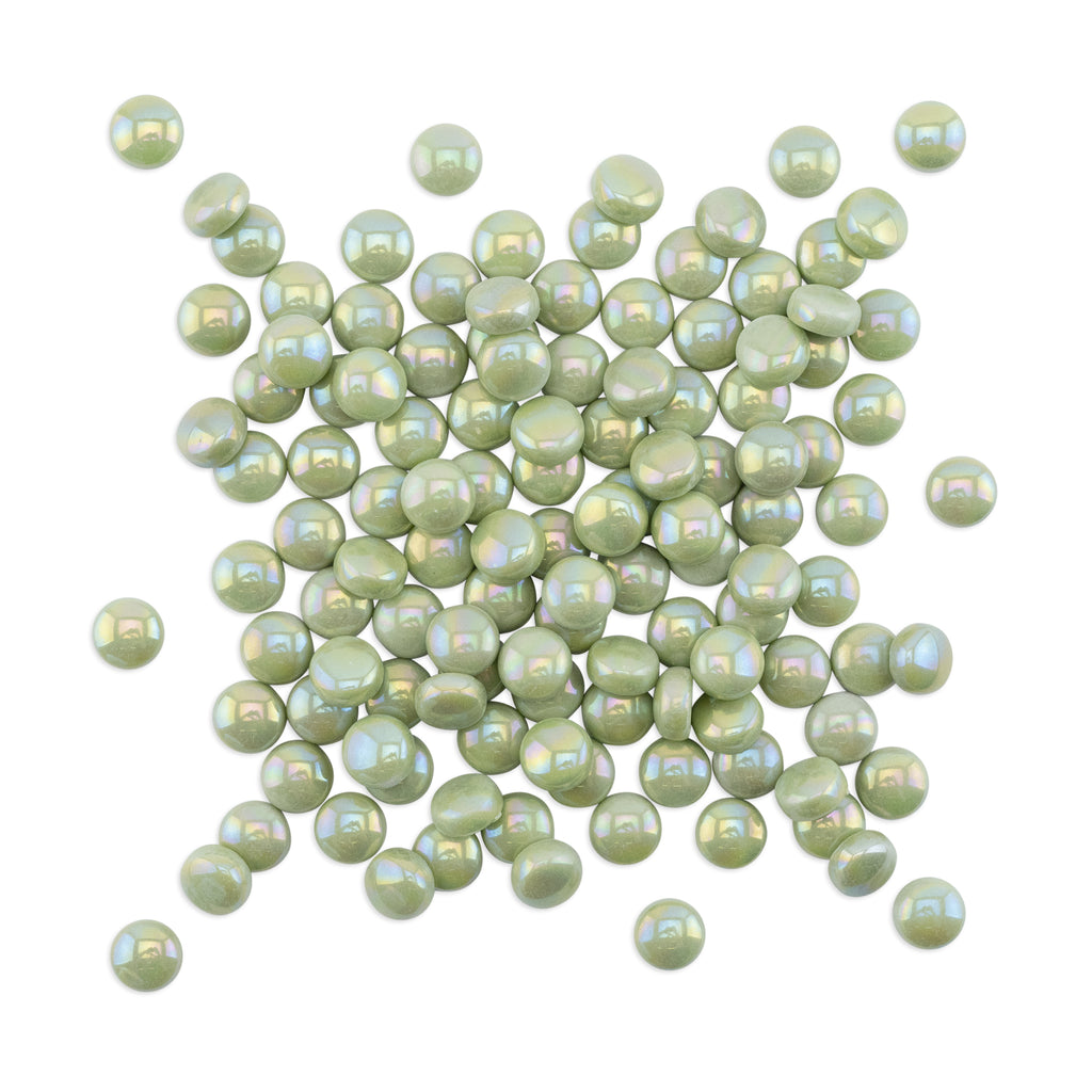 Green Pearl Round Glass Tiles 250g