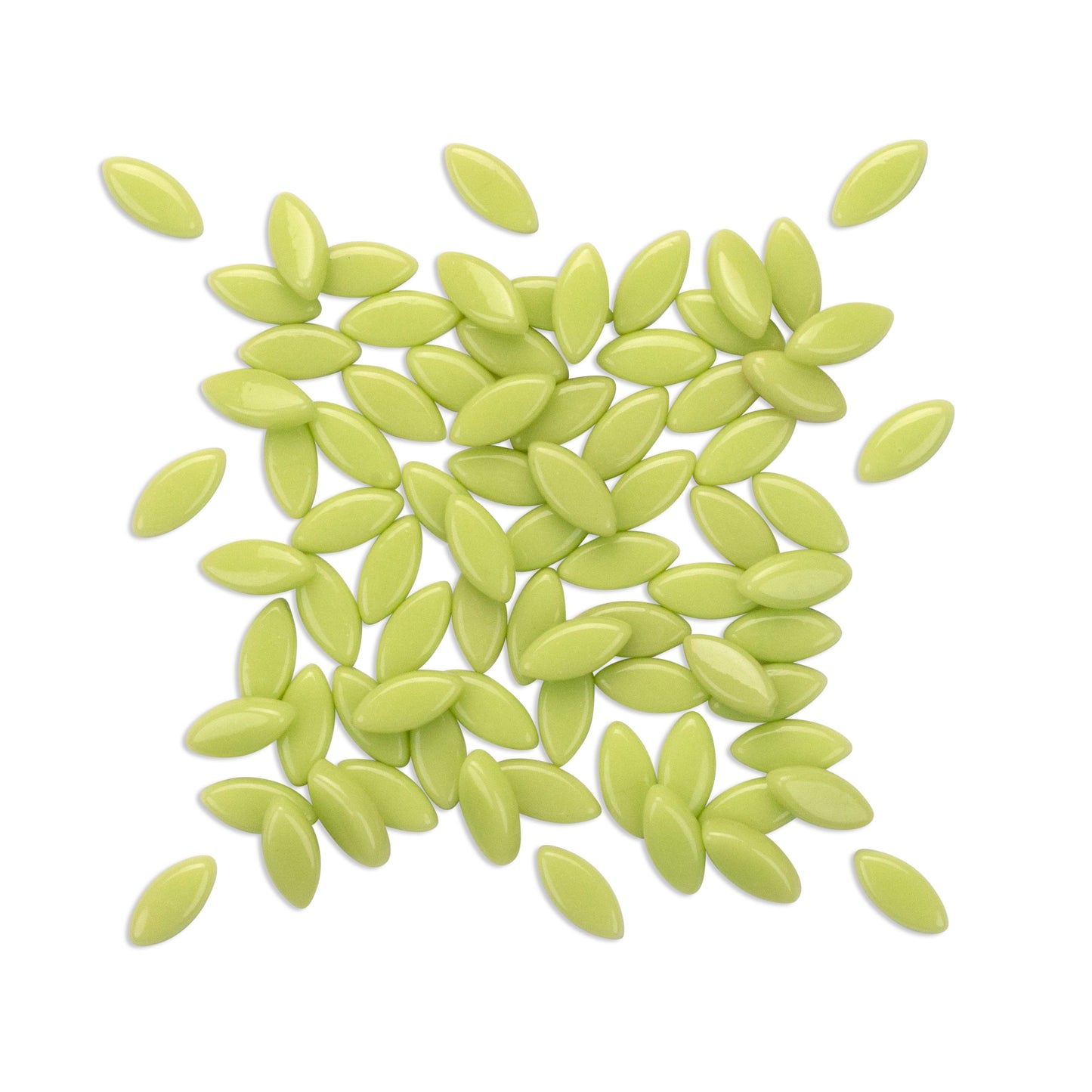Lemongrass, Green Leaf Shaped Mosaic Tiles 250g