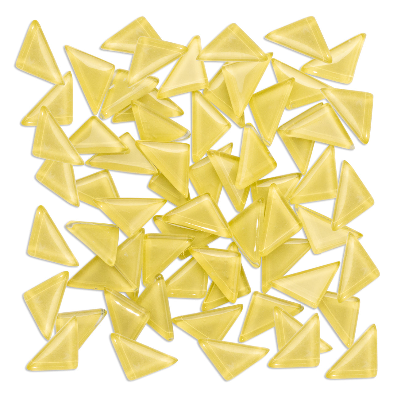 Lemon Triangles Yellow Mosaic Glass 1Kg **School Bulk Buy**