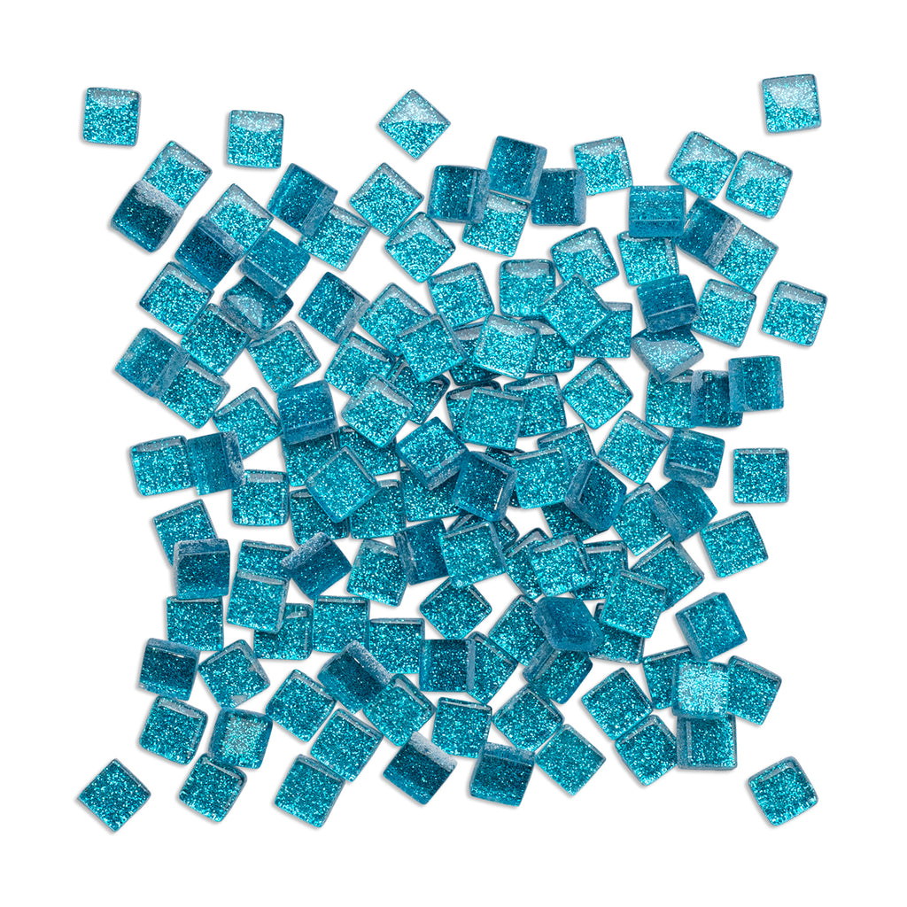 Blue Heaven Glitter Mosaic Glass Tiles 250g