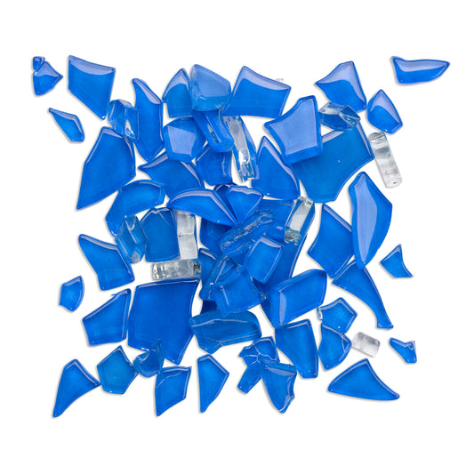 Mid Blue Crackled 250g Blue Tile