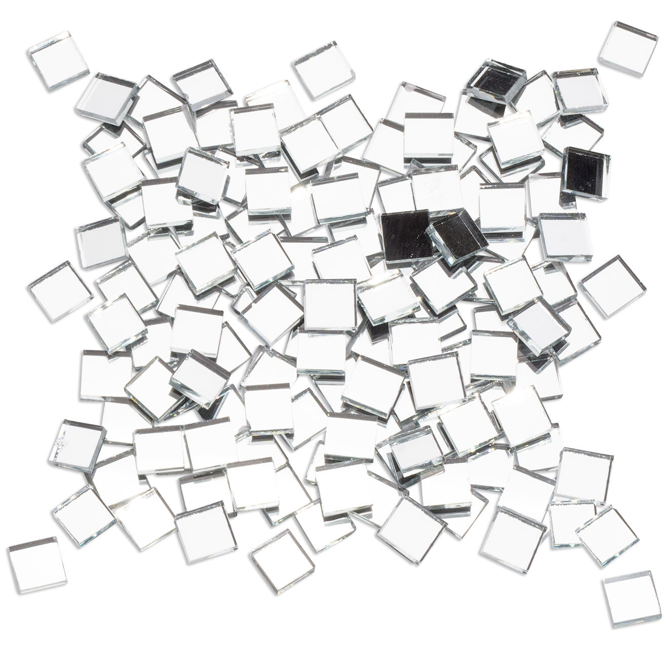 Silver Mirror 10mm Mosaic Glass Tiles 1Kg **School Bulk Buy**