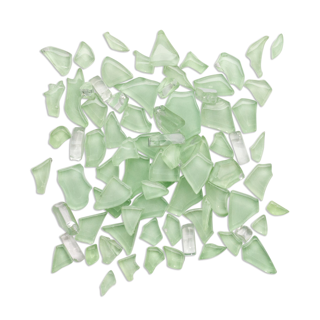 Light Green Crackled Glass 250g Green Tile