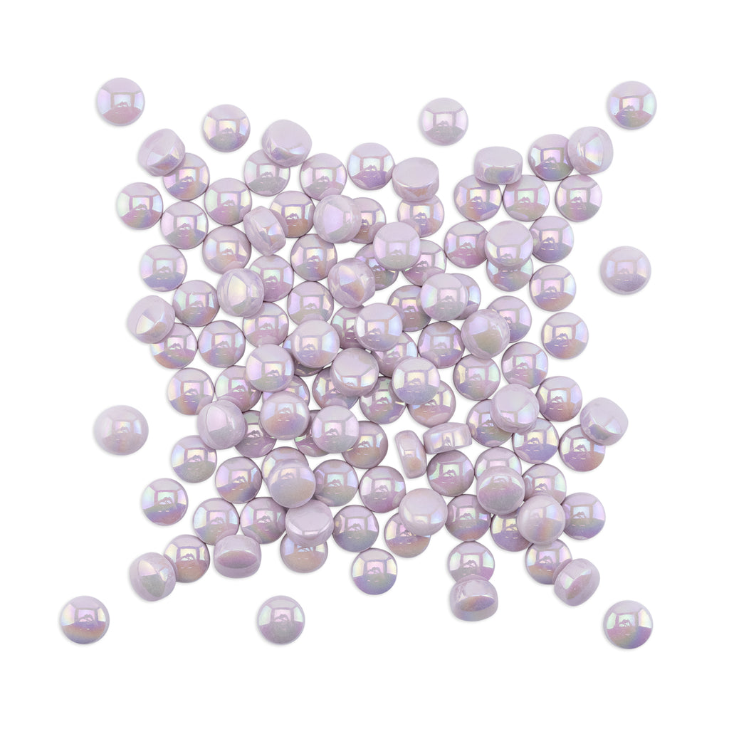 Pink Pearl Round Glass Tiles 250g