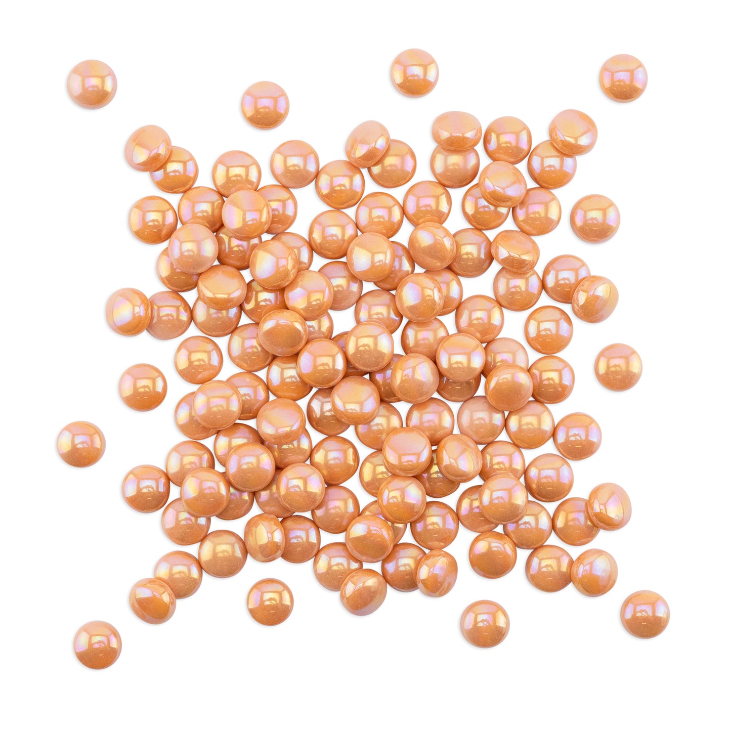 Orange Pearl Round Glass Tiles 1Kg **School Bulk Buy**