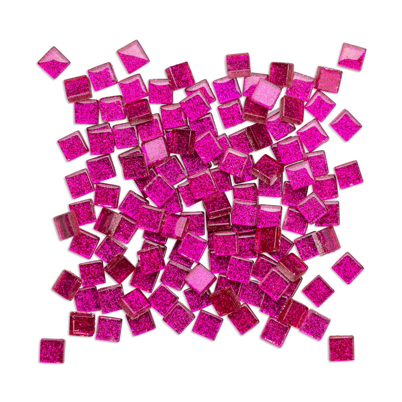 Fairy Floss Glitter Pink Mosaic Glass Tiles 1Kg **School Bulk Buy**