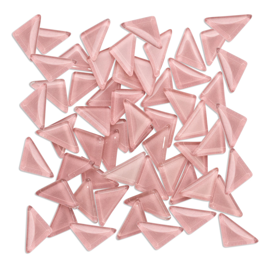Rose Pink Triangles Mosaic Glass 250g