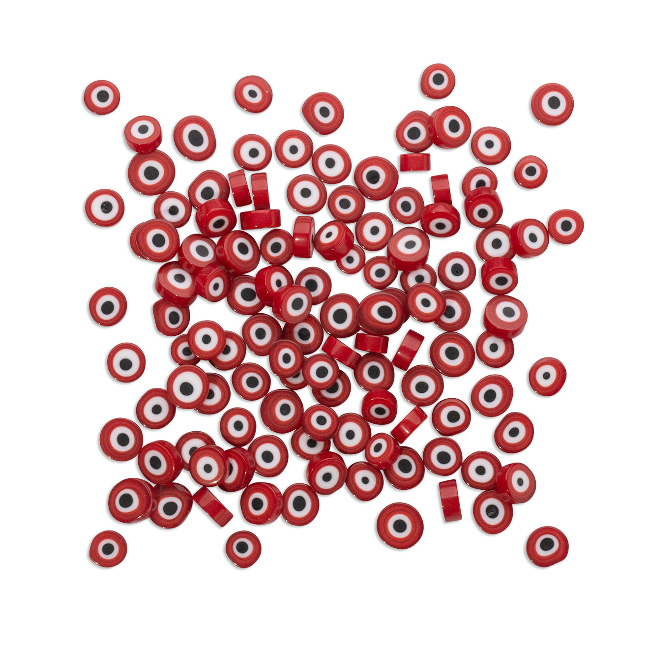 Red Evil Eyes Millefiori Style Mosaic Glass 100g