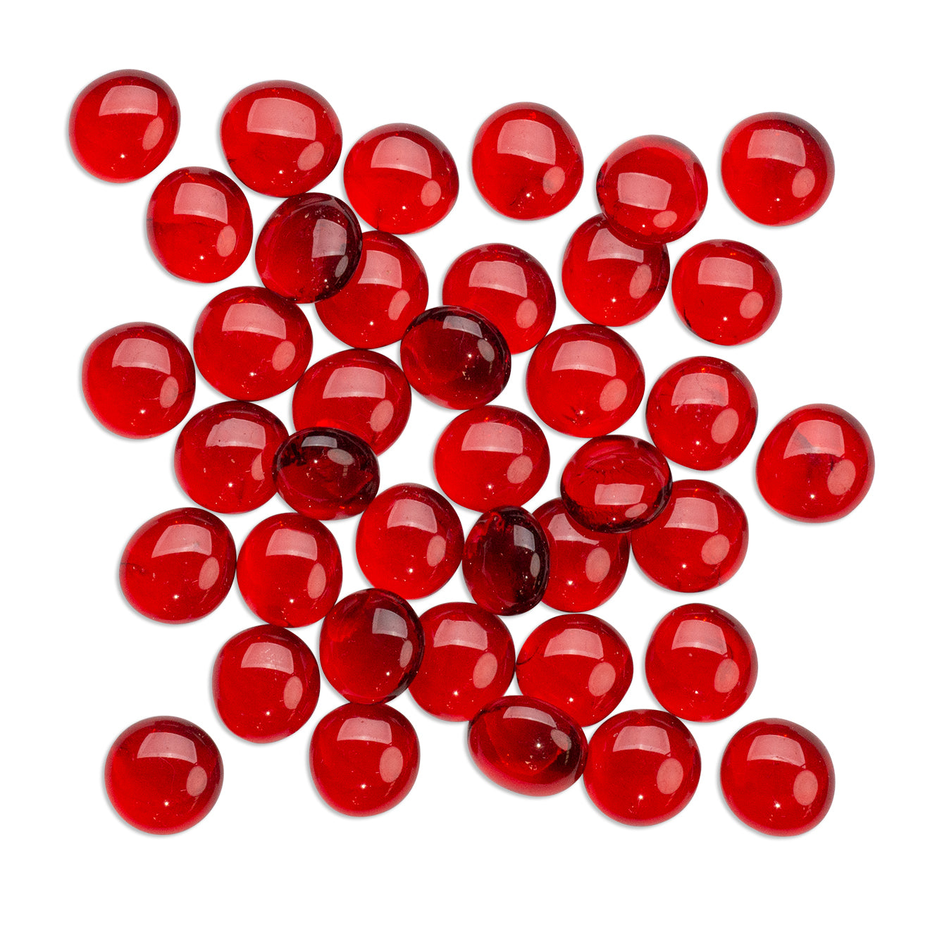 Red Round Glass Mosaic Gems 250g