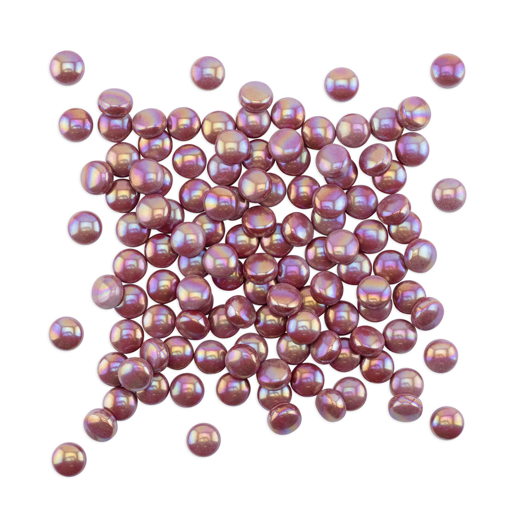 Red Pearl Round Glass Tiles 250g