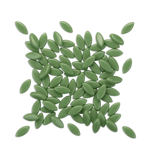 Sage, Green Leaf Petal Shaped Mosaic Tiles 250g