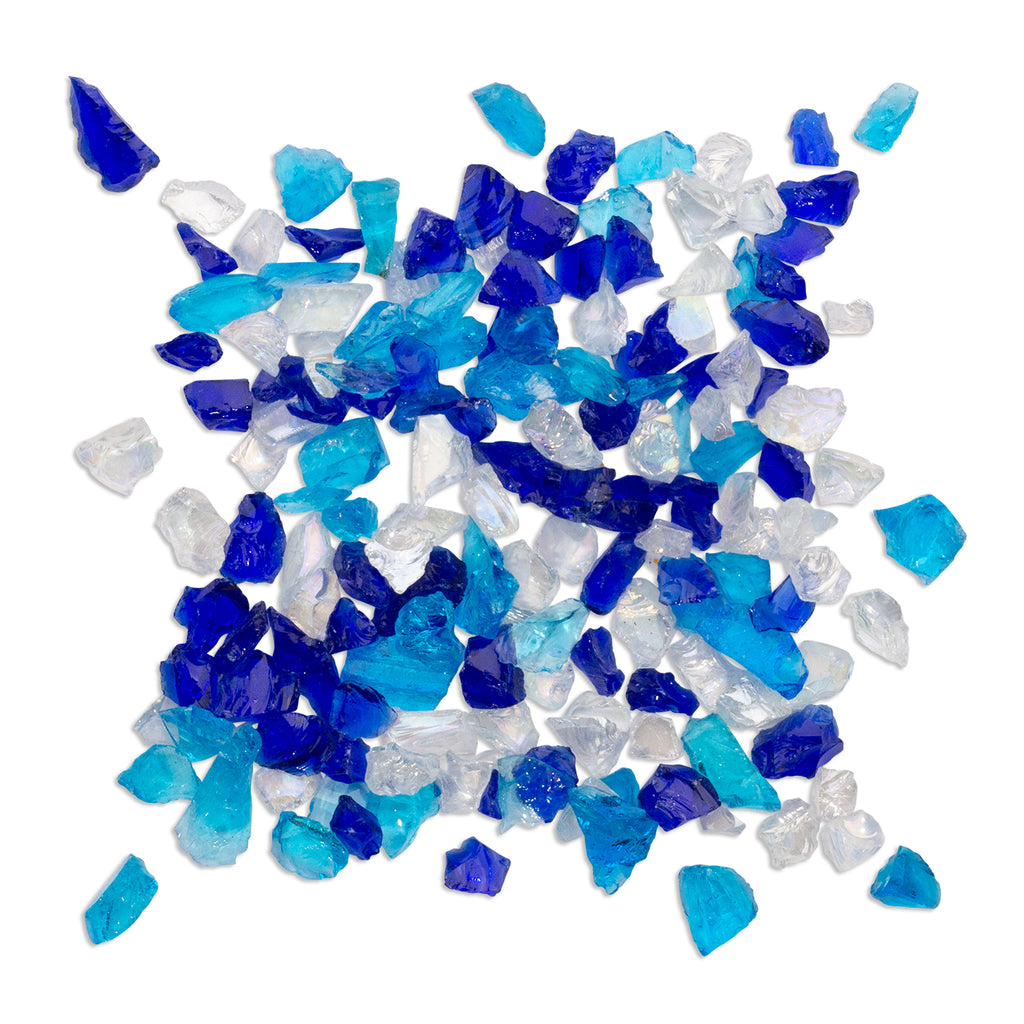 Sapphire Crush Blue Mosaic Glass 250g 6-12mm