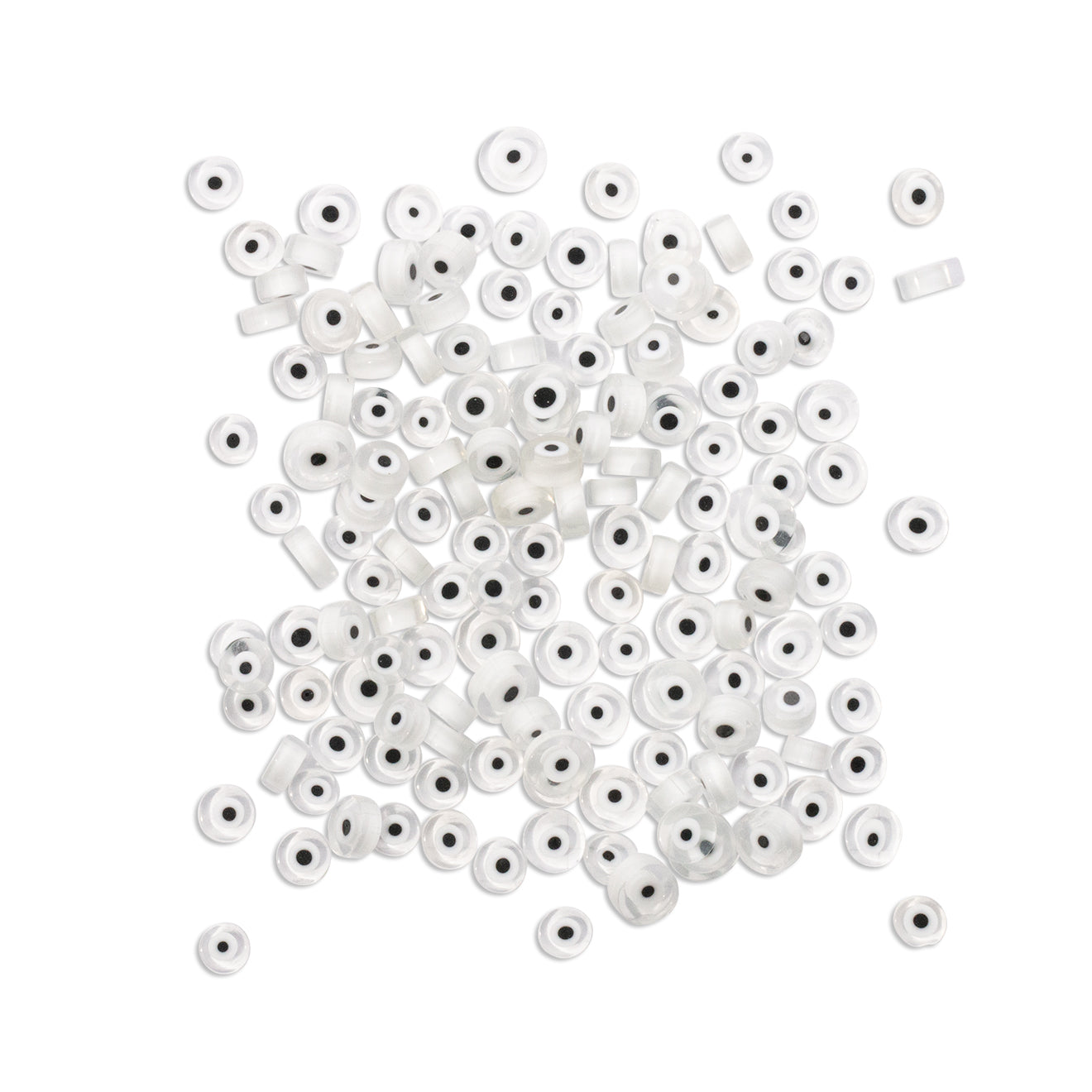 White Evil Eyes Millefiori Style Mosaic Glass 100g