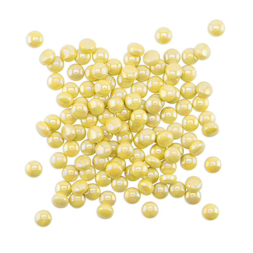 Yellow Pearl Round Glass Tiles 250g