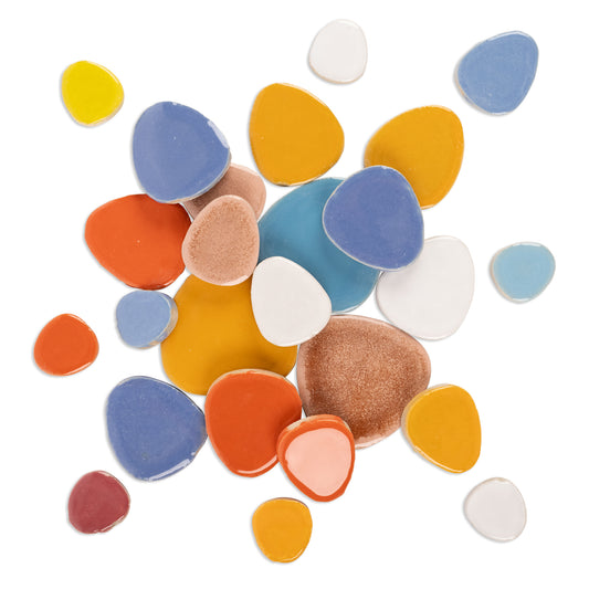 Assorted Glazed Ceramic Pebble Tiles 250g