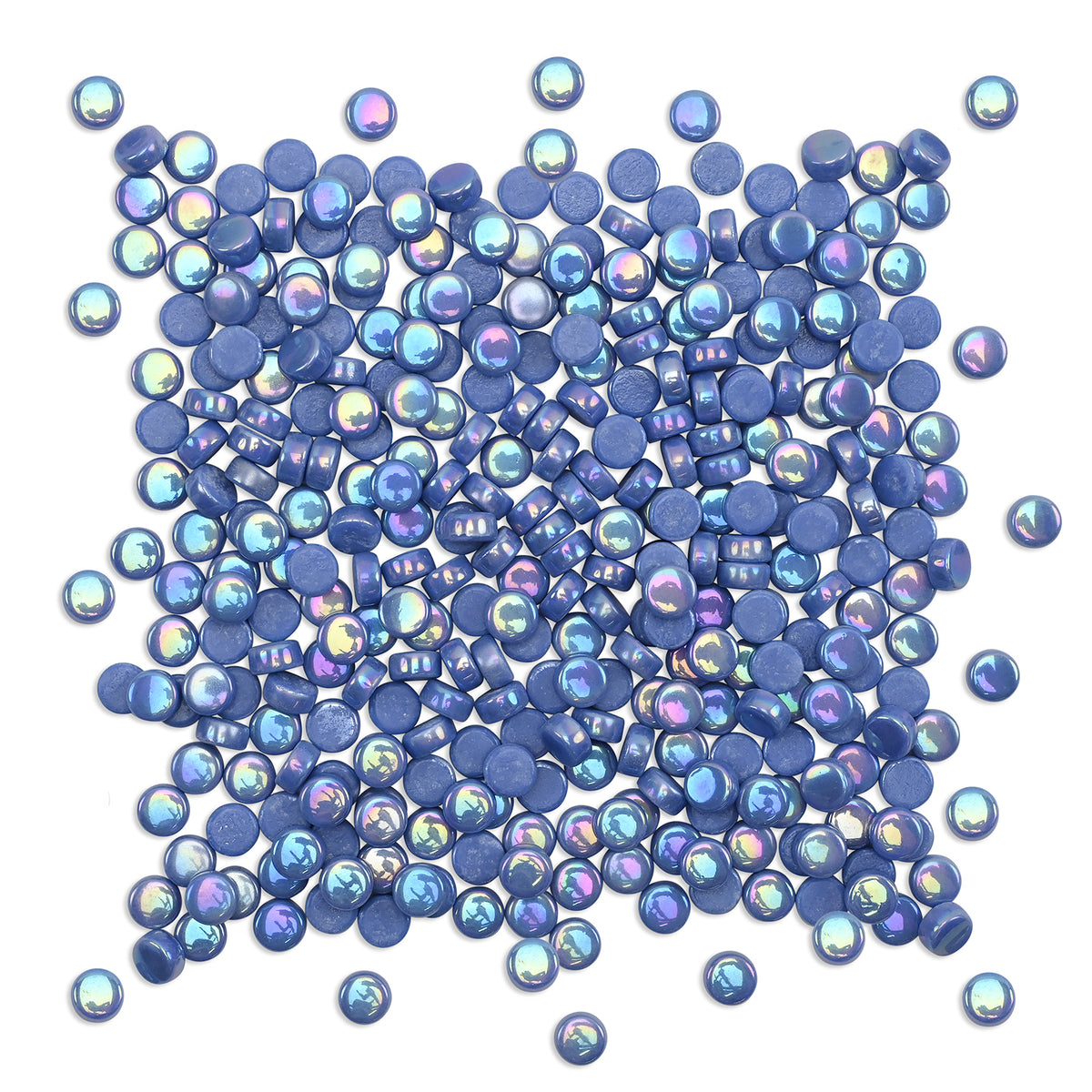 Blue Round Glass Dots 8mm Tiles 100g