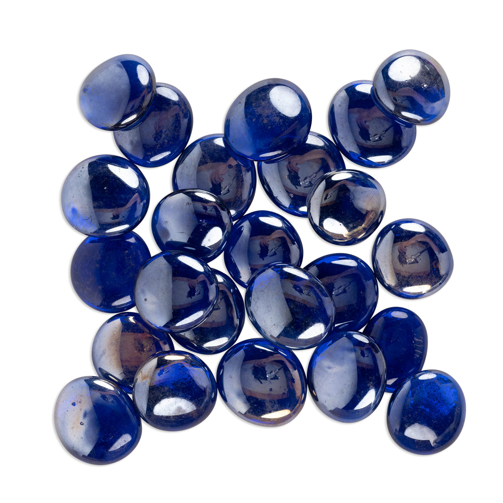 Dark Blue 30mm Giant Round Glass Mosaic Gems 250g