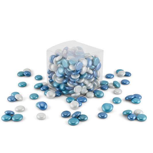 Bubblegum Painted Glass Mosaic Pebbles Blue Silver  1Kg **School Bulk Buy** - CLEARANCE
