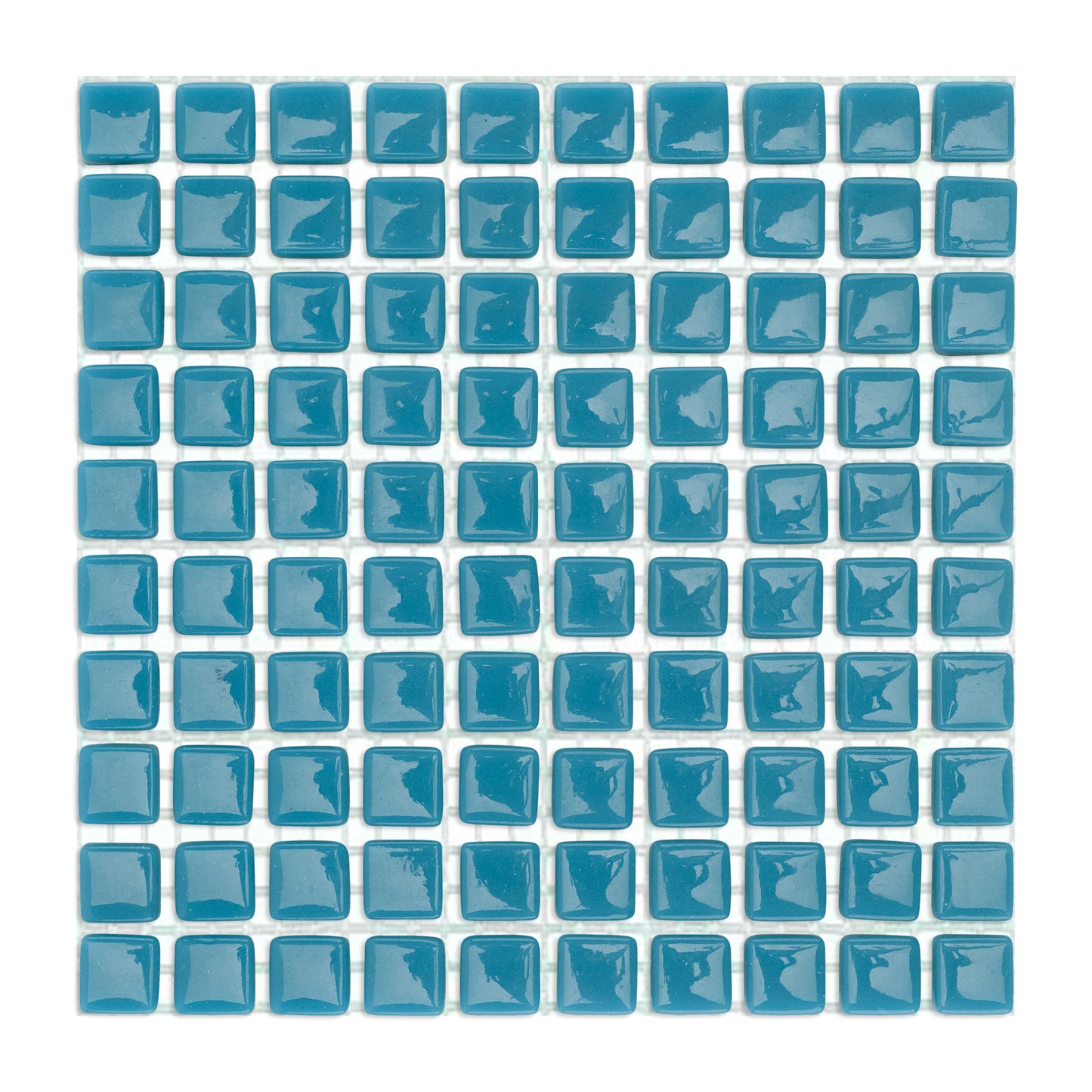 C07 Azure Glass Blocks on Mesh Blue Mosaic Tiles - 100pcs