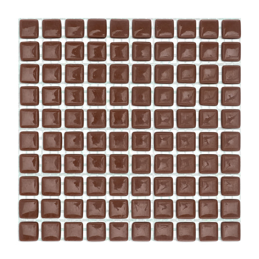 C37 Brown Glass Blocks on Mesh Mosaic Tiles - 100pcs