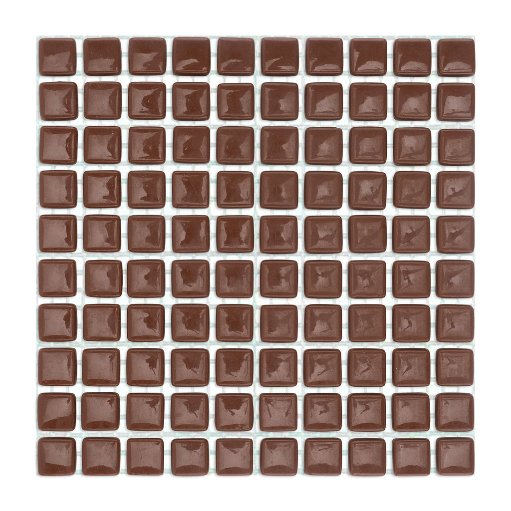 C37 Brown Glass Blocks on Mesh Mosaic Tiles - 100pcs