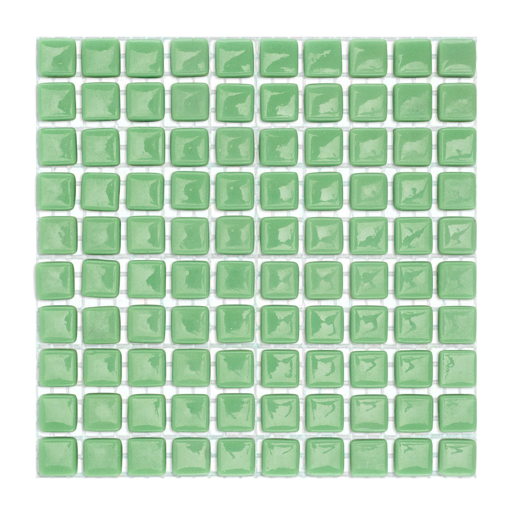 C46 Jade Glass Blocks on Mesh Green Mosaic Tiles - 100pcs