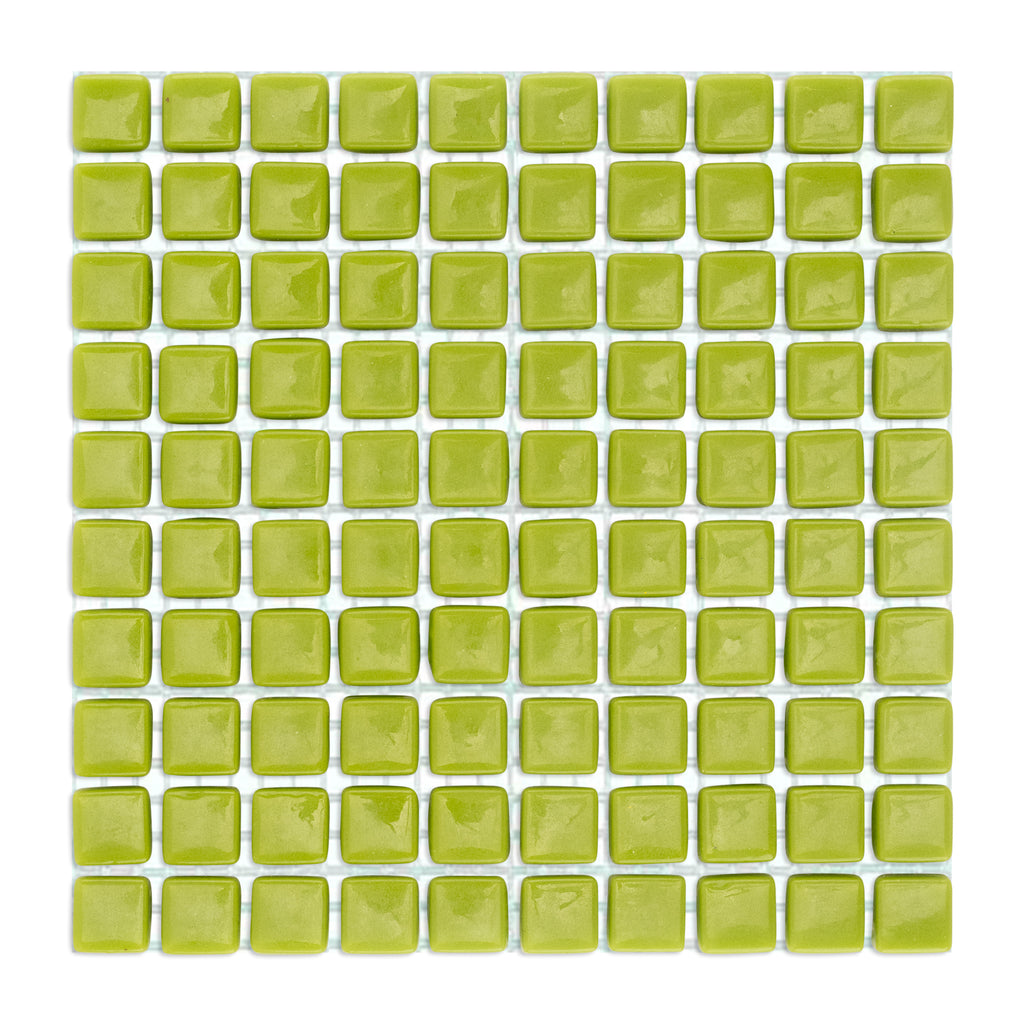 C47 Light Green Glass Blocks on Mesh Mosaic Tiles - 100pcs