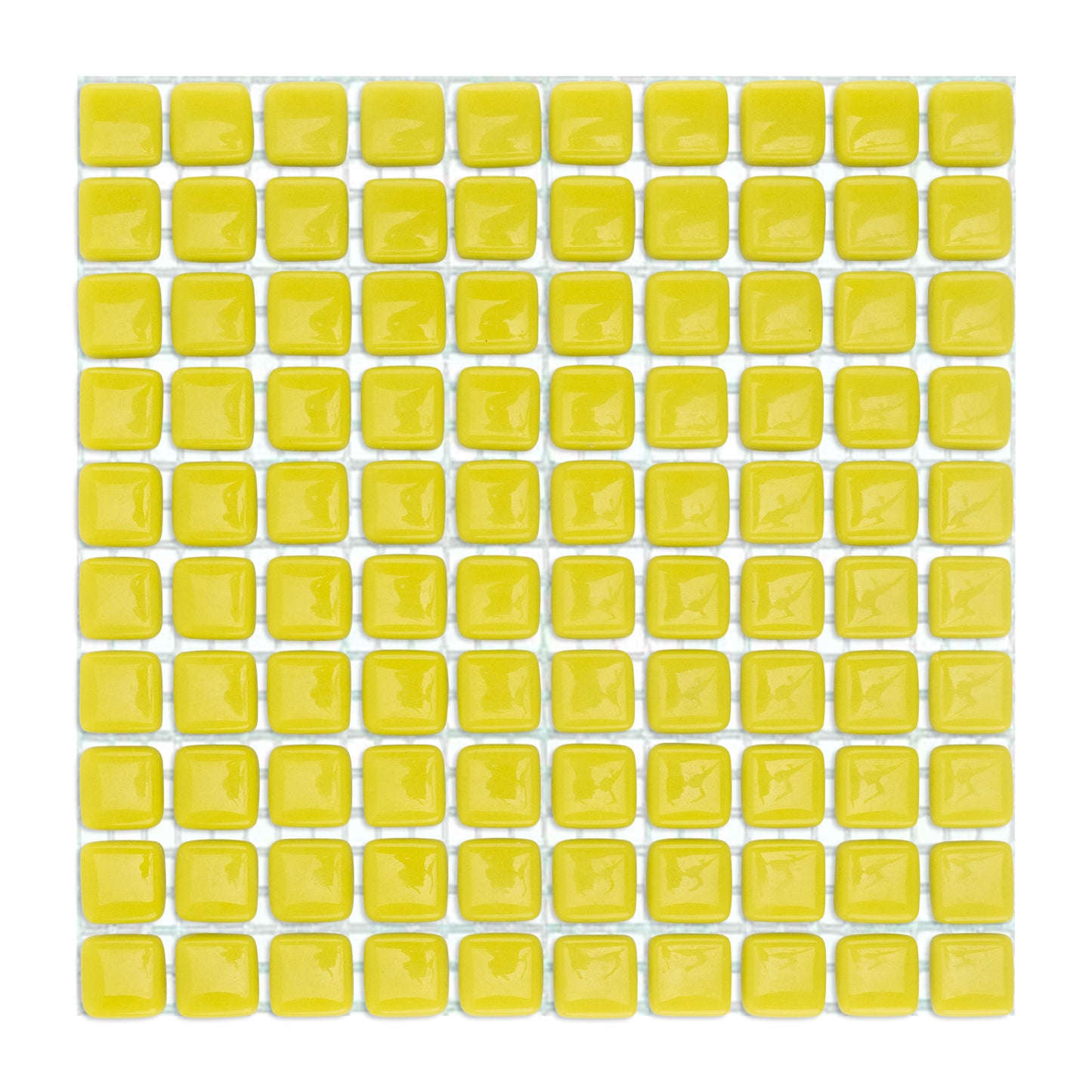 C49 Lime Green Glass Blocks on Mesh Mosaic Tiles - 100pcs