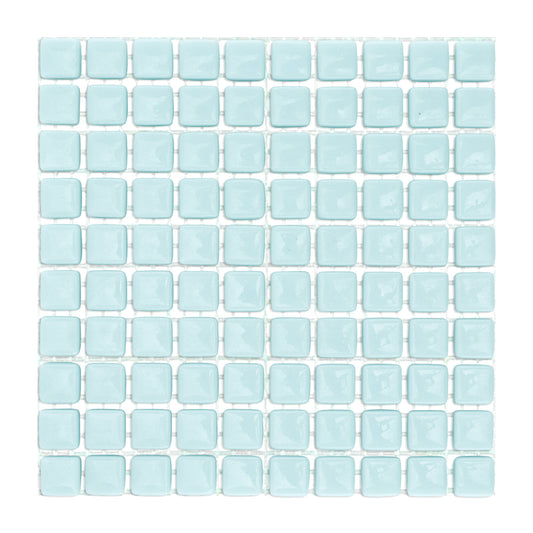 C52 Light Teal Glass Blocks on Mesh Green Mosaic Tiles - 100pcs