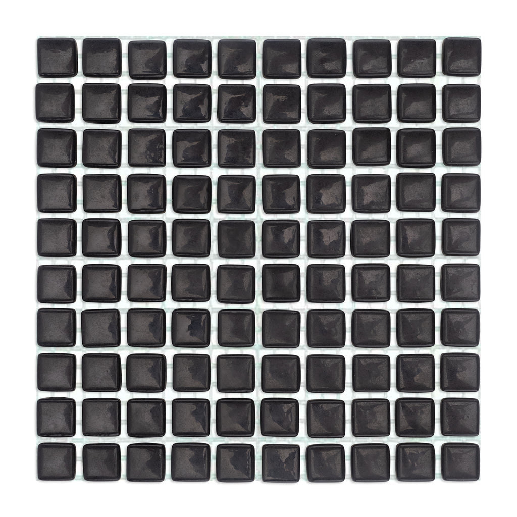 C56 Black Glass Blocks on Mesh Mosaic Tiles - 100pcs