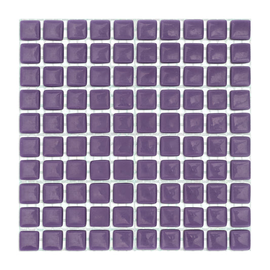 C63 Deep Purple Glass Blocks on Mesh Mosaic Tiles - 100pcs