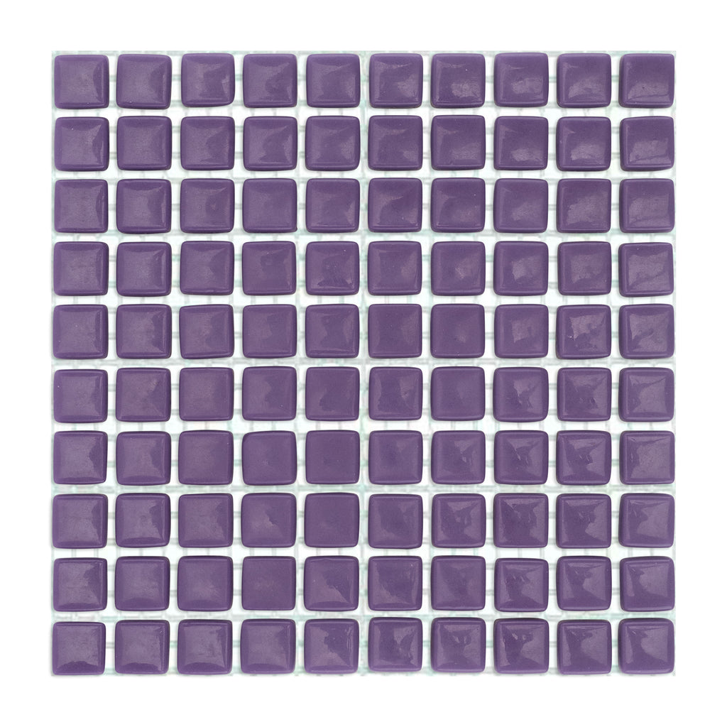 C63 Deep Purple Glass Blocks on Mesh Mosaic Tiles - 100pcs