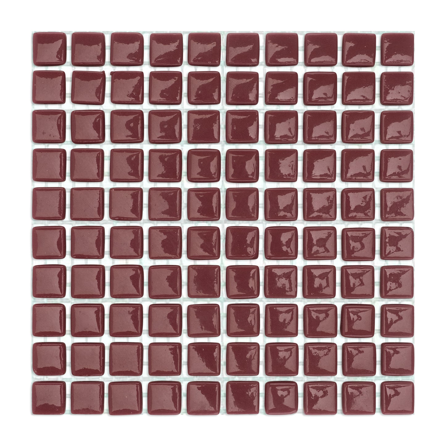 C66 Plum Glass Blocks on Mesh Mosaic Tiles - 100pcs