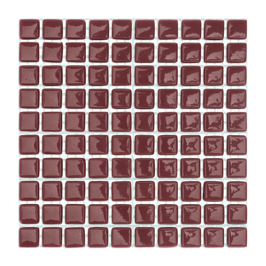 C66 Plum Glass Blocks on Mesh Mosaic Tiles - 100pcs