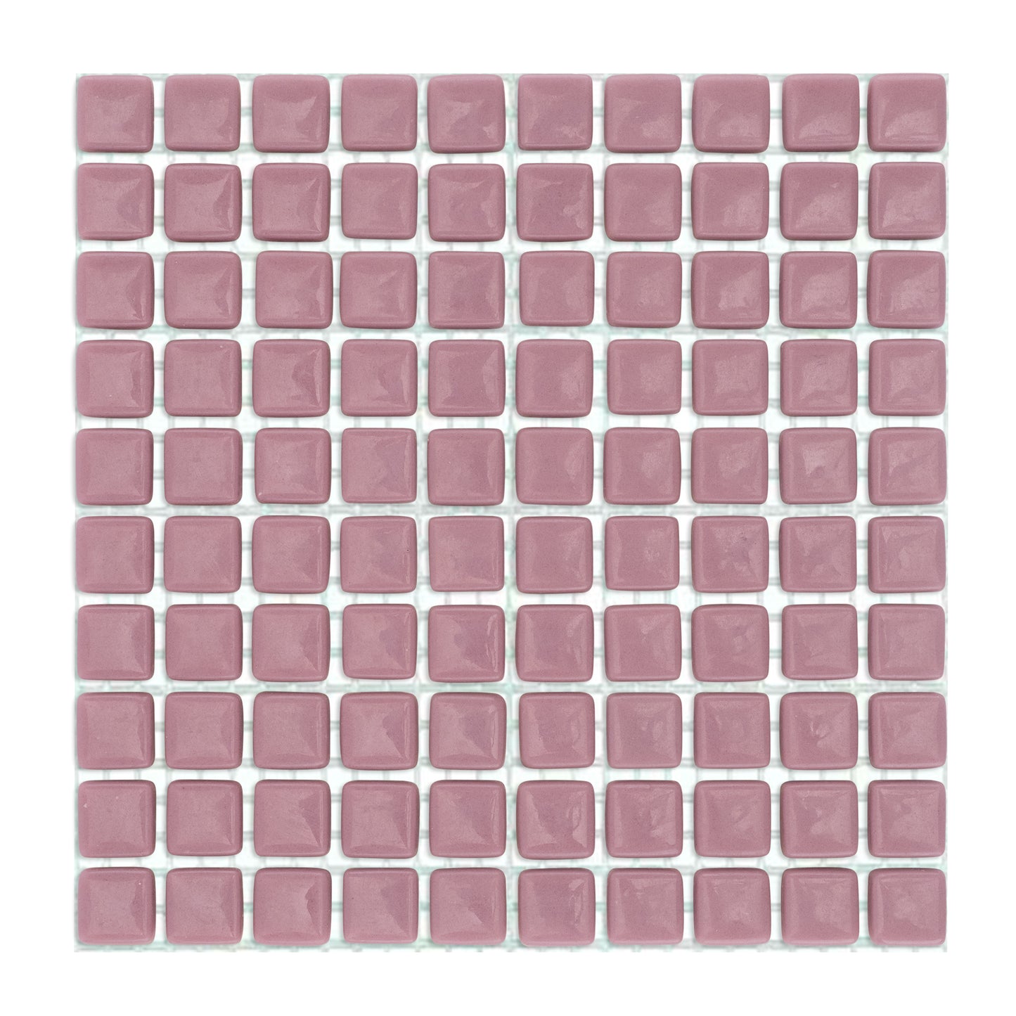 C67 Dusty Pink Glass Blocks on Mesh Mosaic Tiles - 100pcs