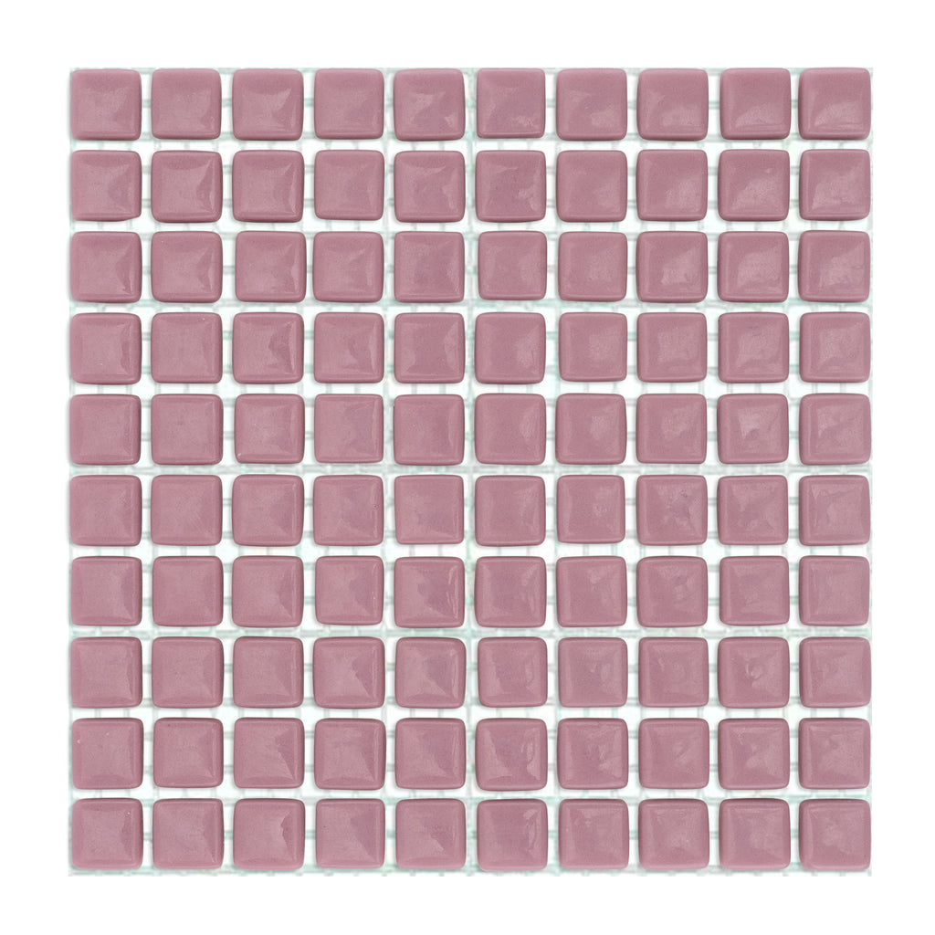 C67 Dusty Pink Glass Blocks on Mesh Mosaic Tiles - 100pcs