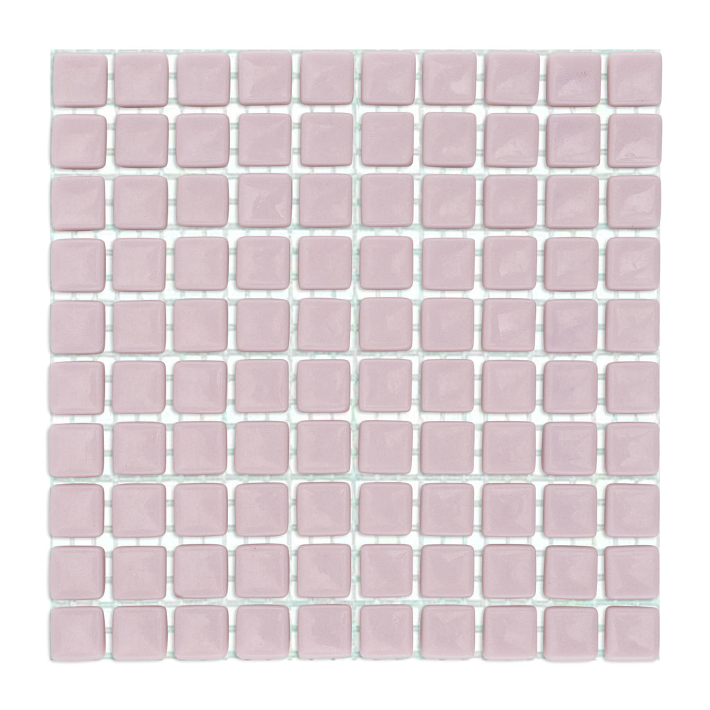 C68 Pink Glass Blocks on Mesh Mosaic Tiles - 100pcs