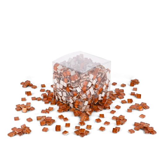 Salty Caramel Glitter Brown Mosaic Glass Tiles 1Kg **School Bulk Buy**
