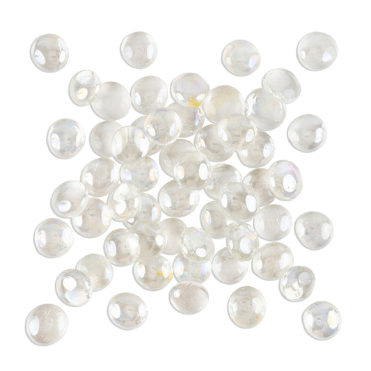 Clear & Iridised Clear Round Glass Mosaic Gem Mix 250g