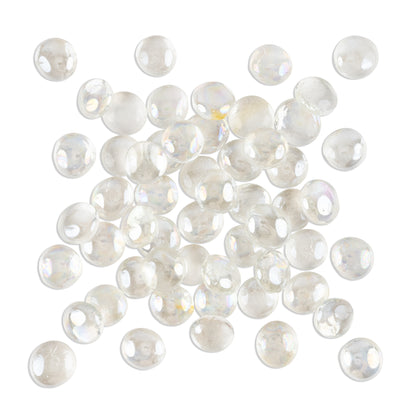 Clear & Iridised Clear Round Glass Mosaic Gem Mix 1Kg **School Bulk Buy** - CLEARANCE