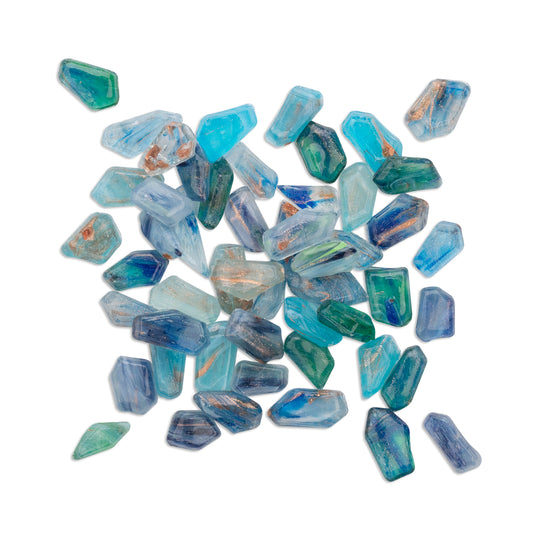 Cosmic Space Rocks 250g Irregular Shaped Blue/Green Glass Pieces