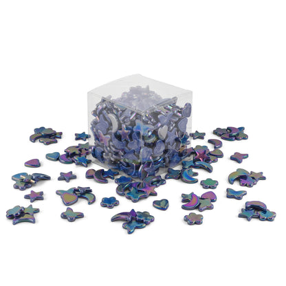 Dark Blue Cutie Pie Iridised Assorted Glass Shapes 800g **School Bulk Buy**
