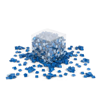 Blueberry Fizz Glitter Blue Mosaic Glass Tiles 1Kg **School Bulk Buy**