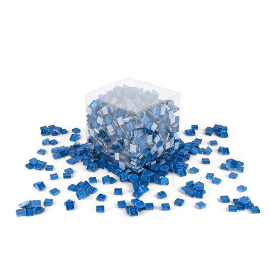 Blueberry Fizz Glitter Blue Mosaic Glass Tiles 1Kg **School Bulk Buy**