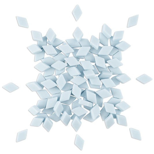 Eggshell Blue Diamond Shape Glass Matte Finish Mosaic Tiles 250g