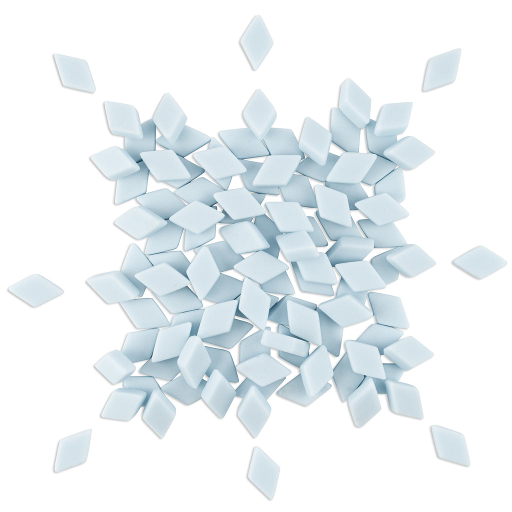 Eggshell Blue Diamond Glass Matte Finish Mosaic Tiles 250g