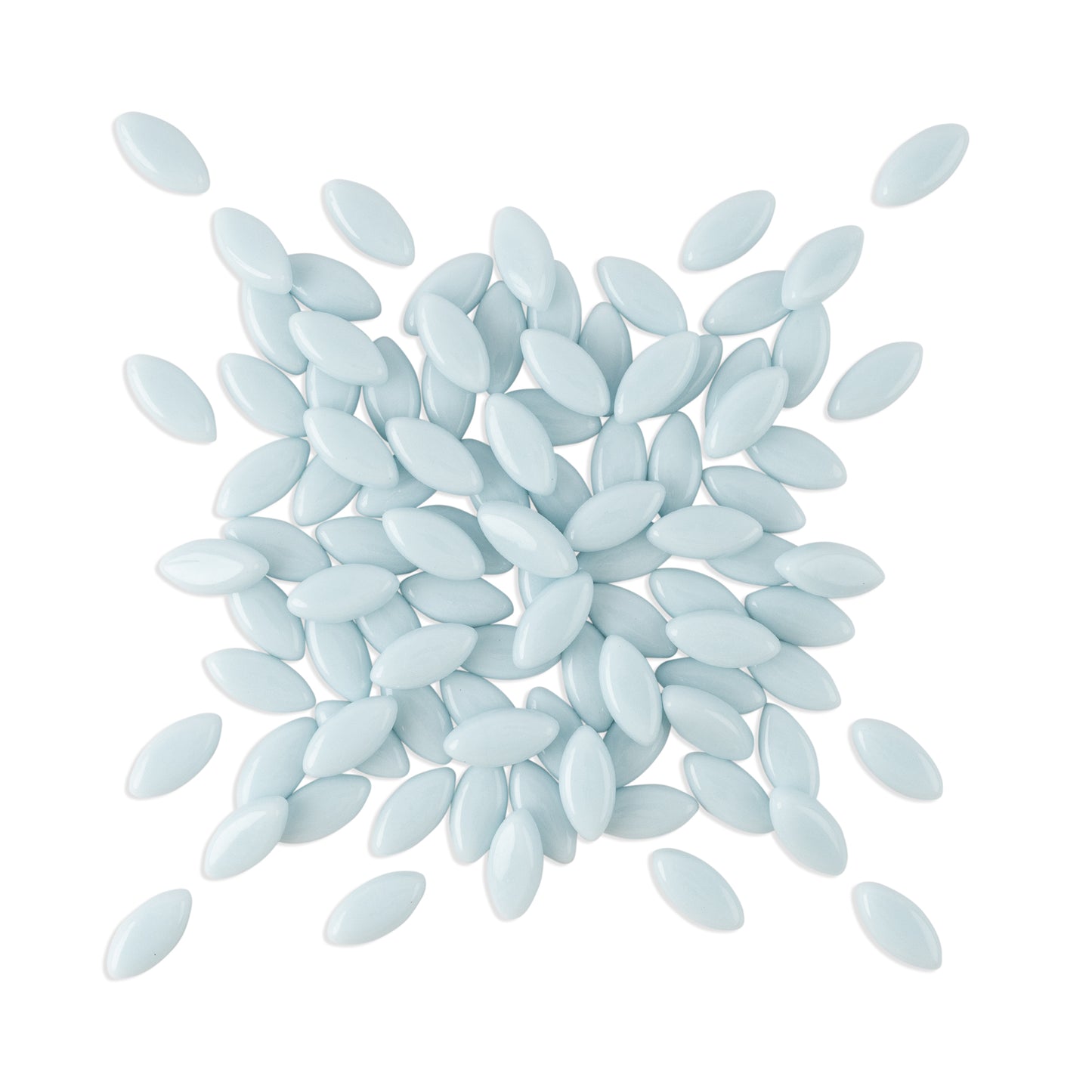 Eggshell Blue Leaf Petal Shaped Mosaic Tiles 250g