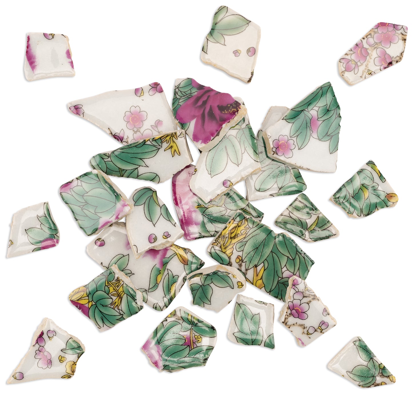 Irregular Empress Floral Pattern Printed Glazed Ceramic Tiles 250g